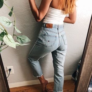 VTG tommy crop ankle mom jeans